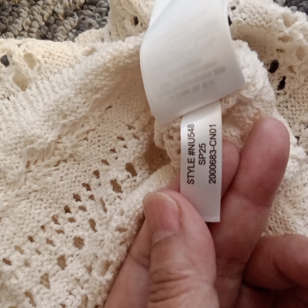 Madewell Scalloped Trim Sweater Croche Baloon Sleeves 2025 Womens Small - Picture 7 of 11
